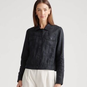 NWOT Quince 100% European Linen Jacket Black Women's Size S
